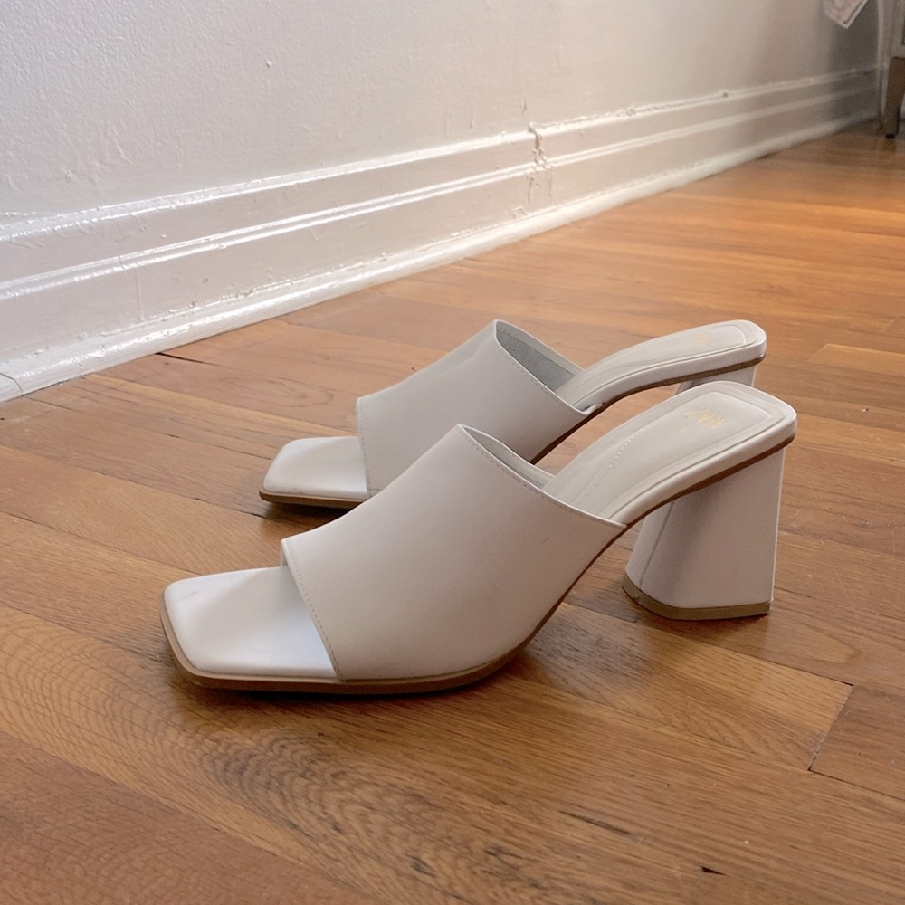 Zara white heeled sandals